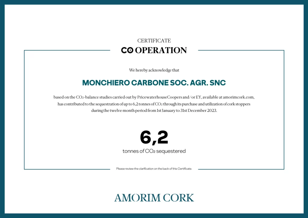 Certificato Amorim Cork 2023